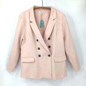Maurices XXL Light Pink Blazer Double-Breasted Lightweight  NWT Lined Office